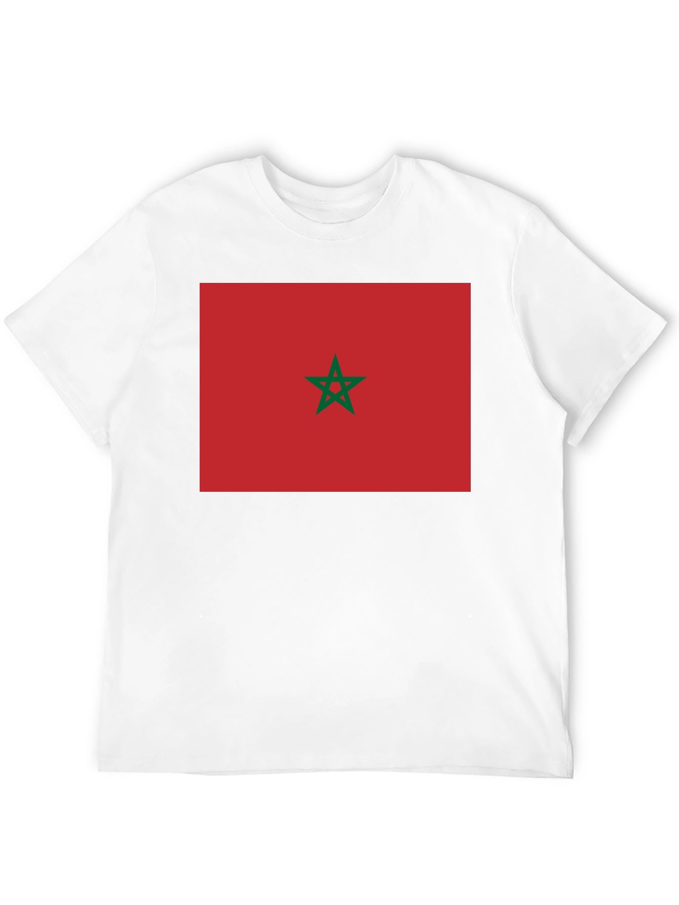 Morocco Flag Graphic Tee - Black Cotton T-Shirt