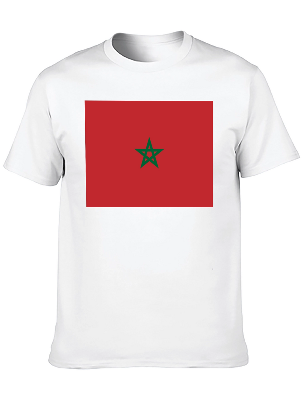 Morocco Flag Graphic Tee - Black Cotton T-Shirt