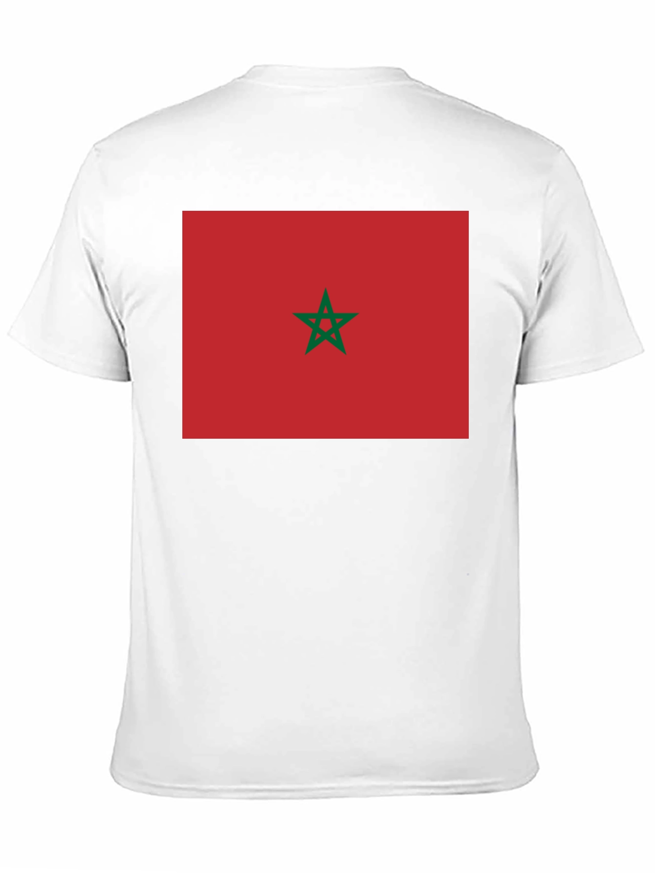 Morocco Flag Graphic Tee - Black Cotton T-Shirt