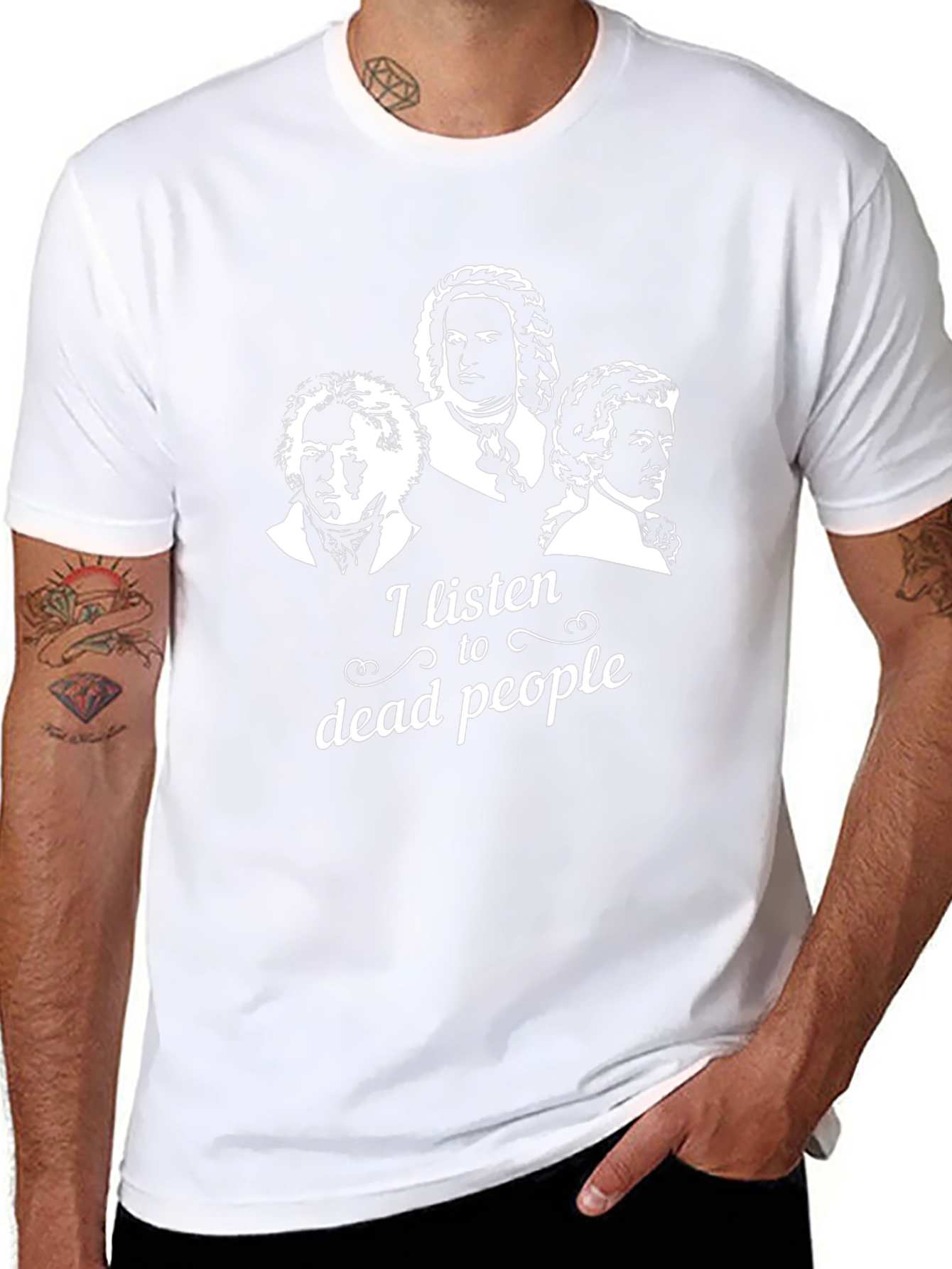 I Listen To Dead People Funny Music T-Shirt