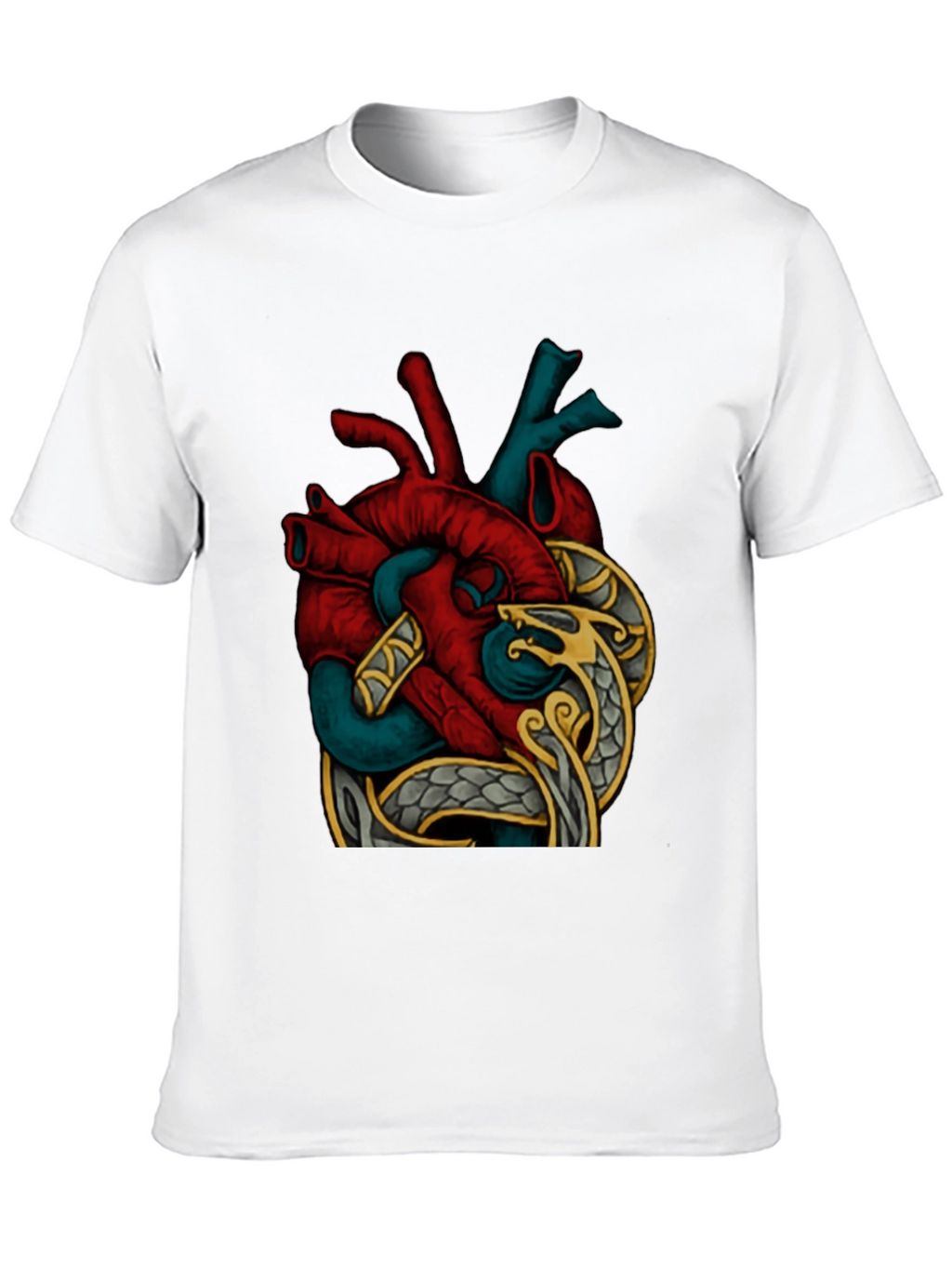 Anatomic Heart Snake Graphic T-Shirt