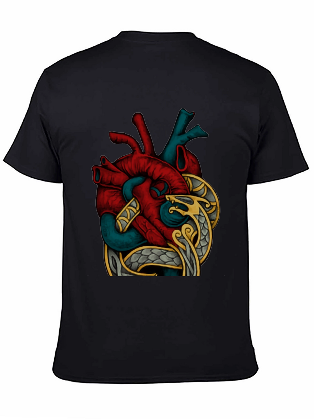 Anatomic Heart Snake Graphic T-Shirt