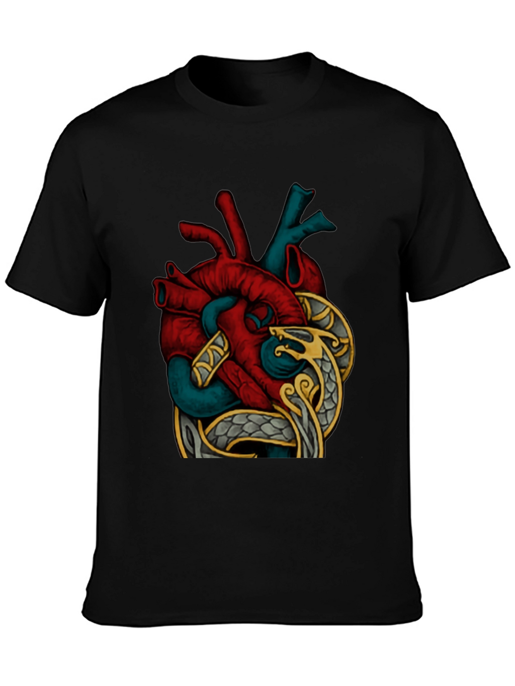 Anatomic Heart Snake Graphic T-Shirt