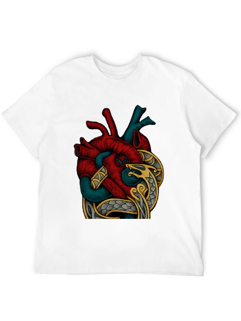 Anatomic Heart Snake Graphic T-Shirt