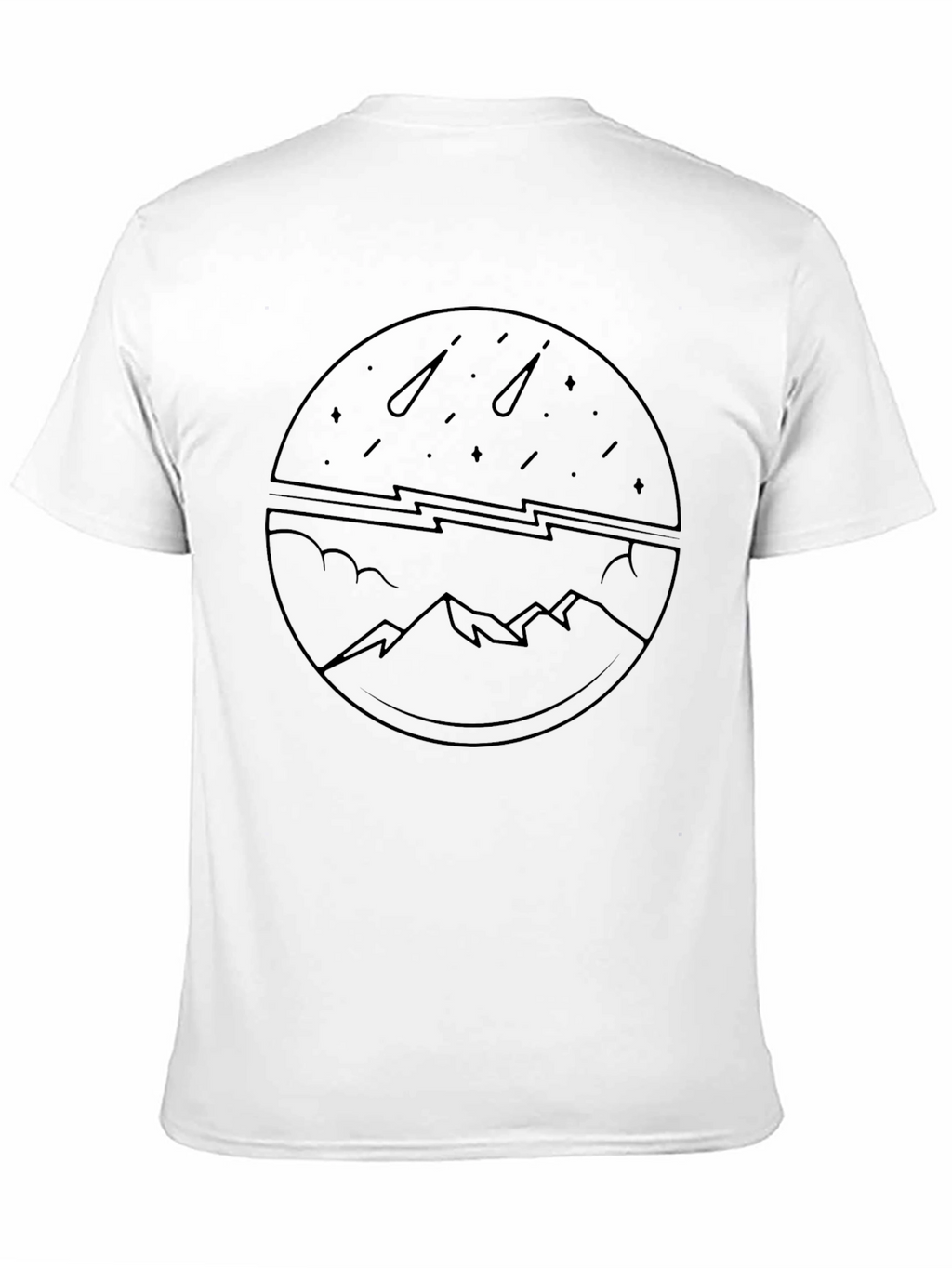 Mountain & Meteor Shower Graphic Tee - Black