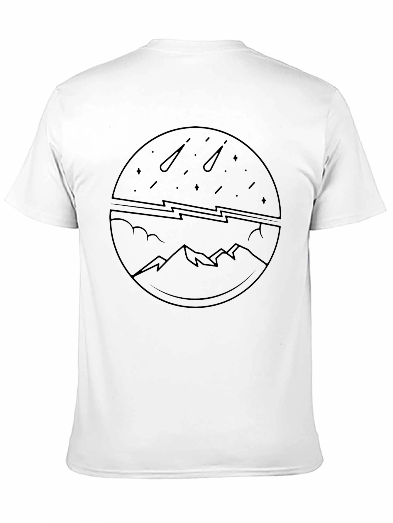 Mountain & Meteor Shower Graphic Tee - Black