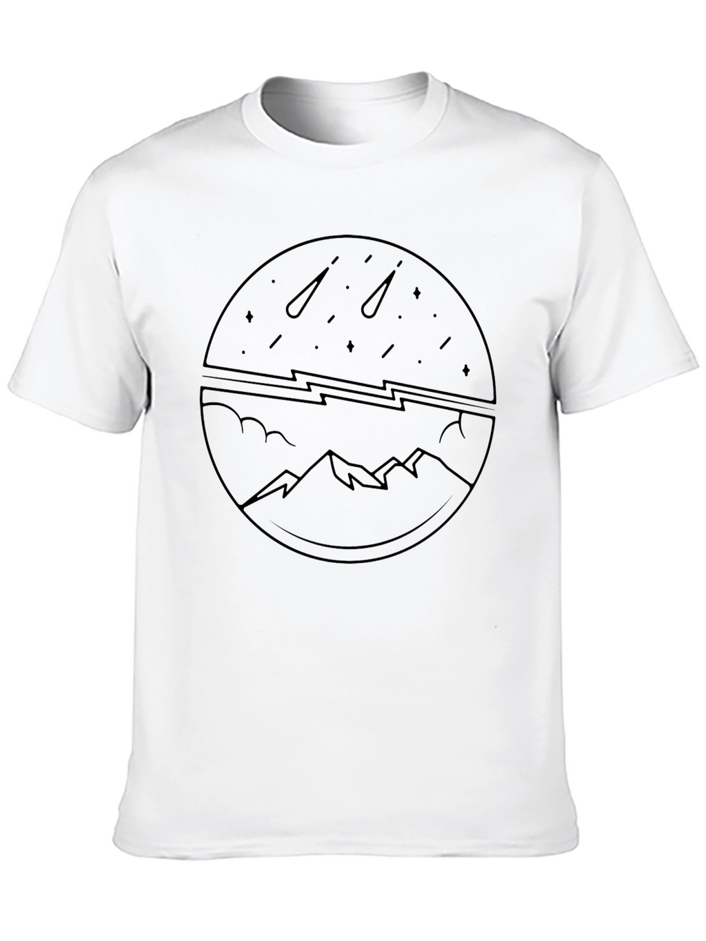 Mountain & Meteor Shower Graphic Tee - Black