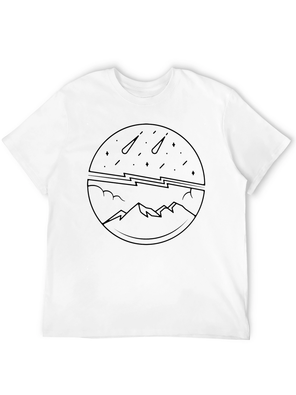 Mountain & Meteor Shower Graphic Tee - Black
