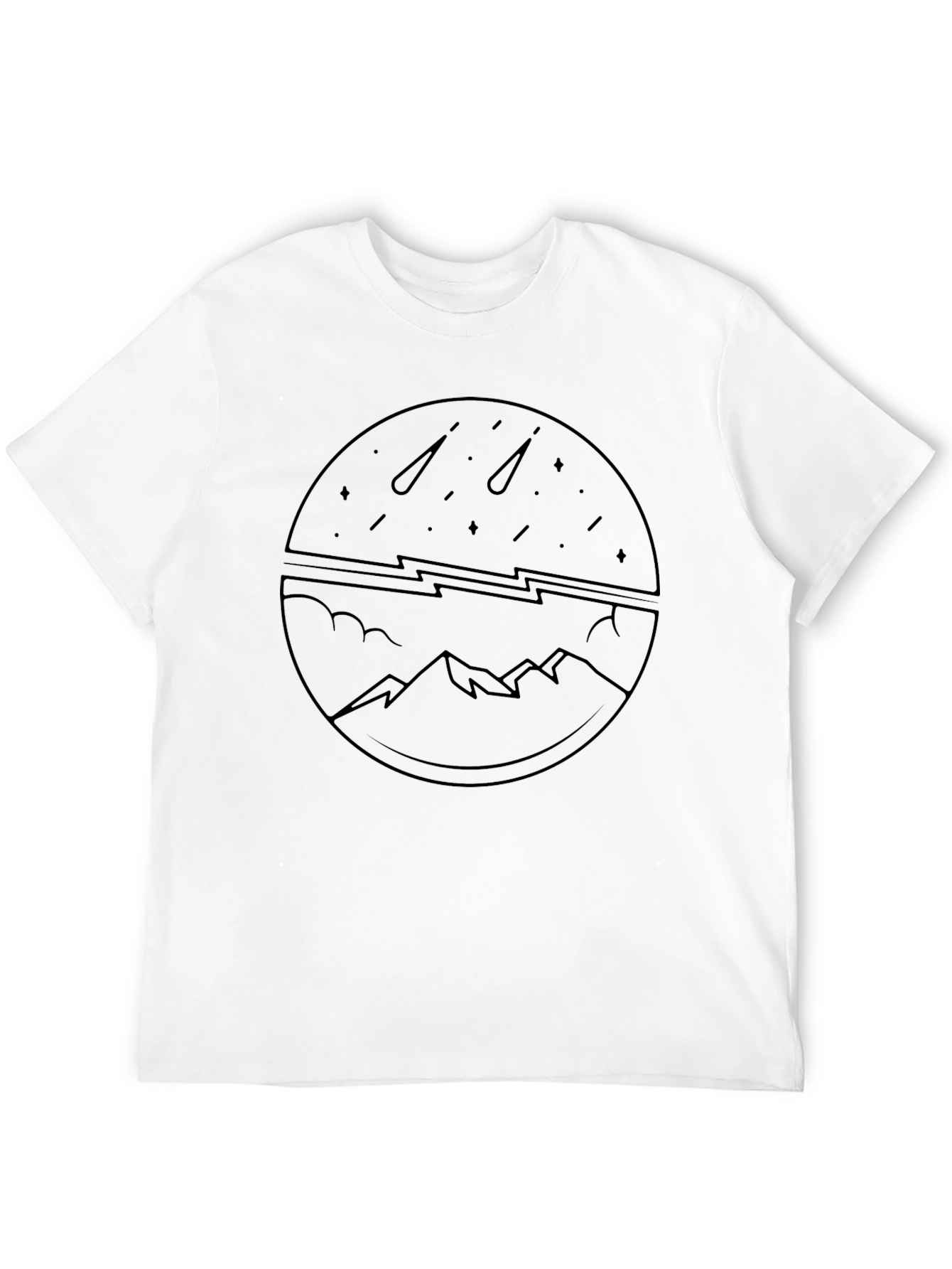 Mountain & Meteor Shower Graphic Tee - Black