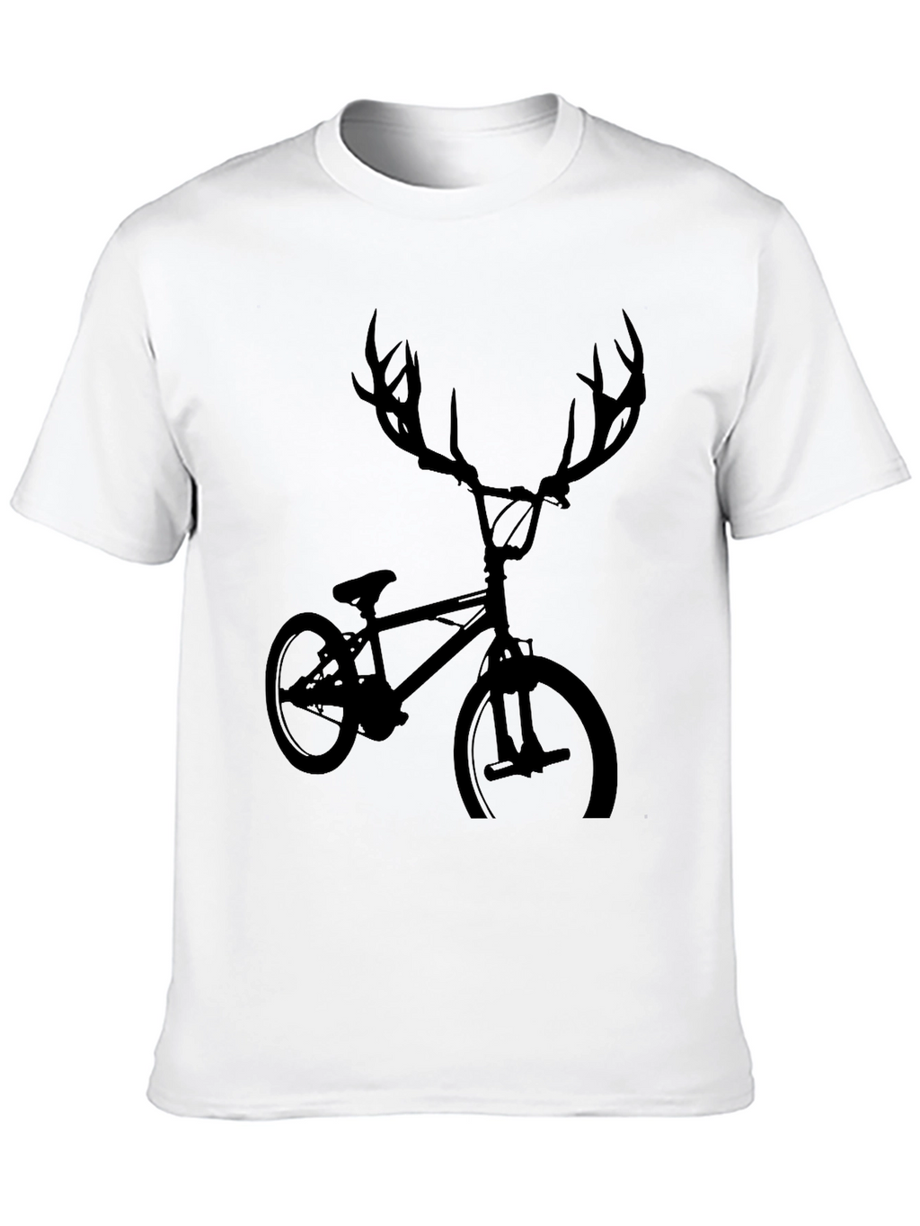 Cool Deer Antler Bicycle Black T-Shirt