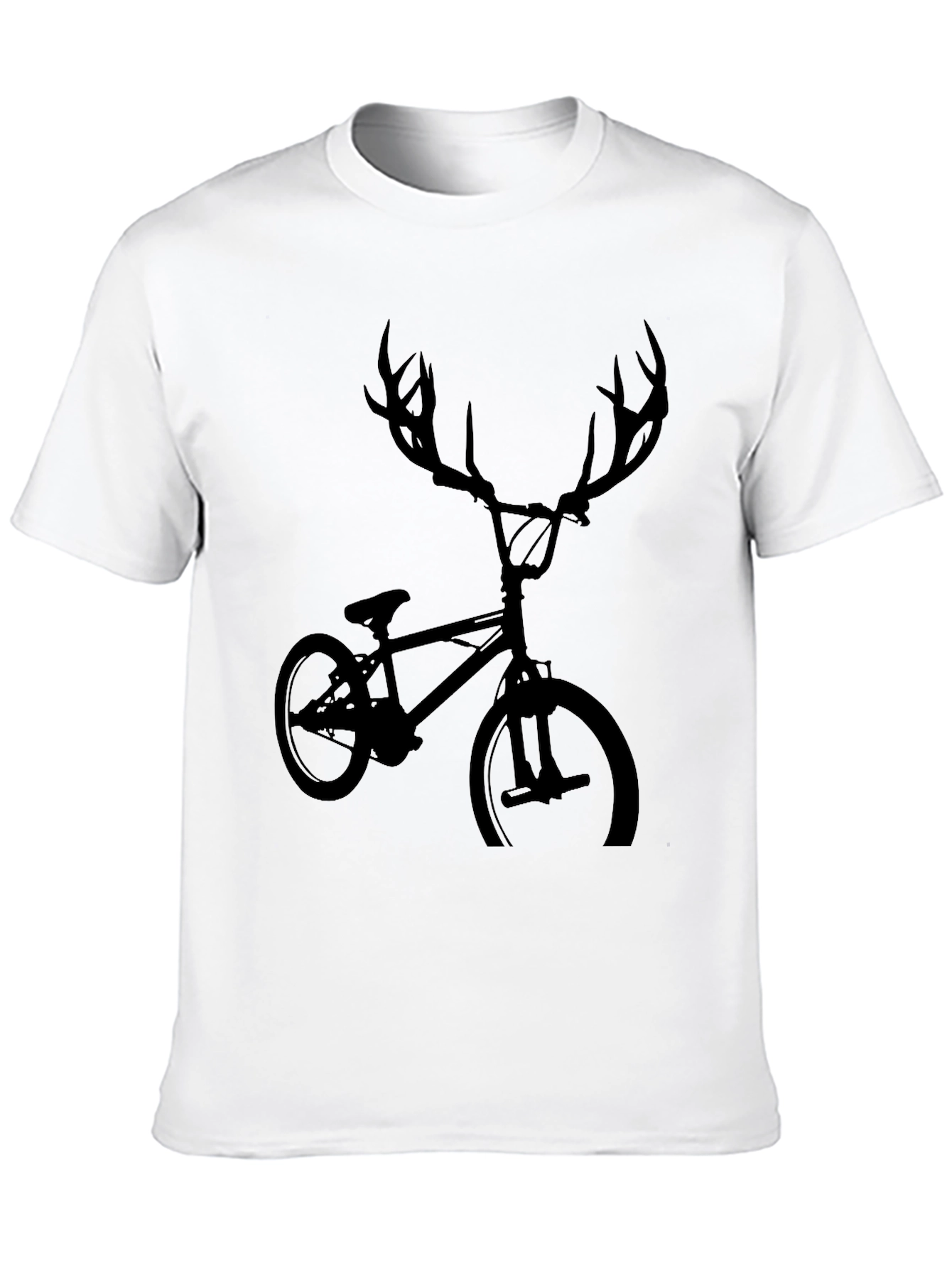 Cool Deer Antler Bicycle Black T-Shirt