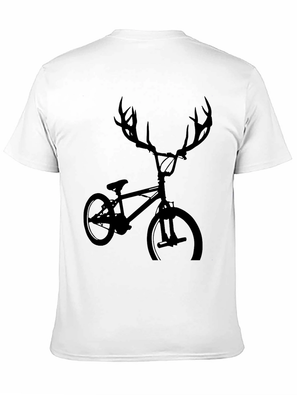 Cool Deer Antler Bicycle Black T-Shirt