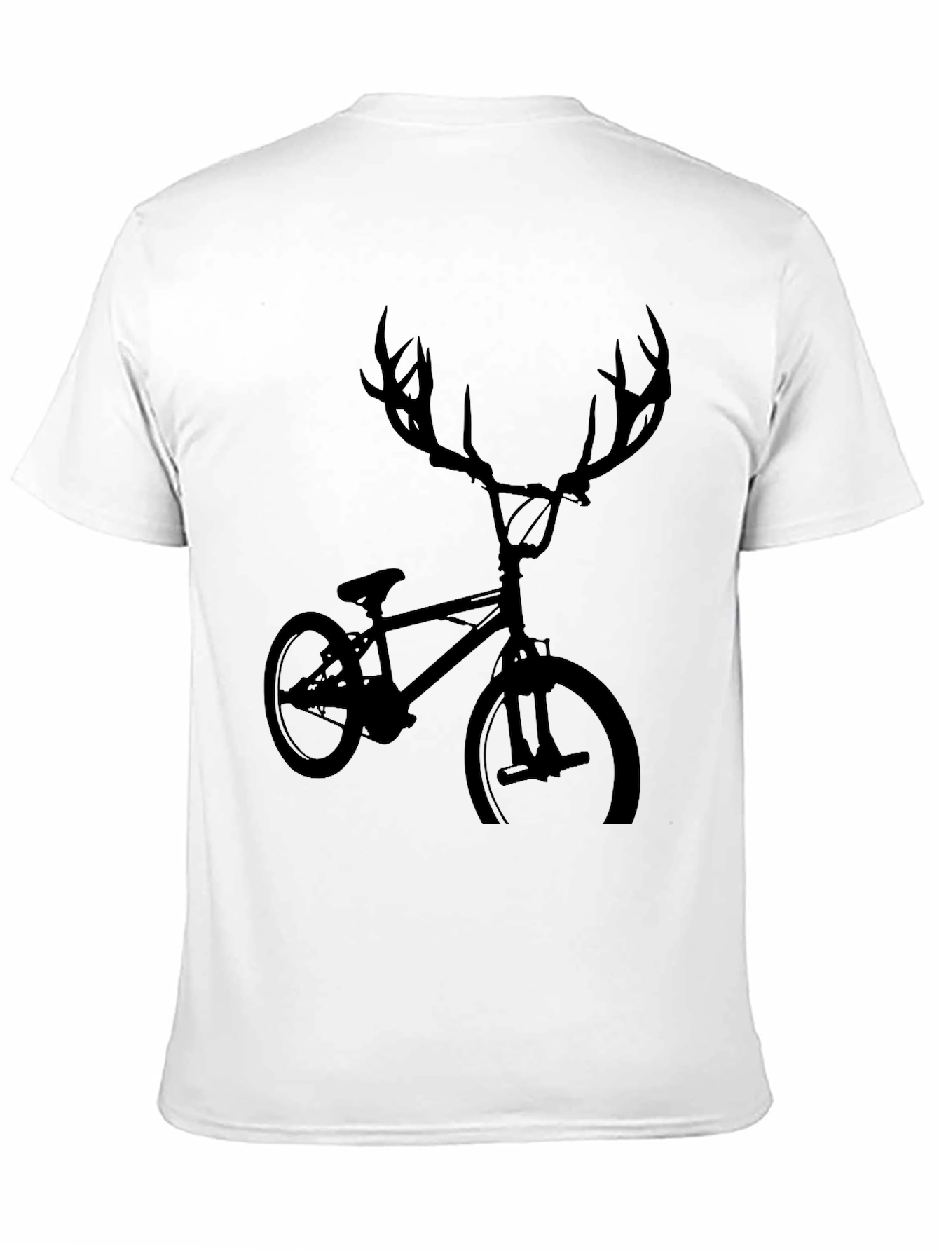 Cool Deer Antler Bicycle Black T-Shirt
