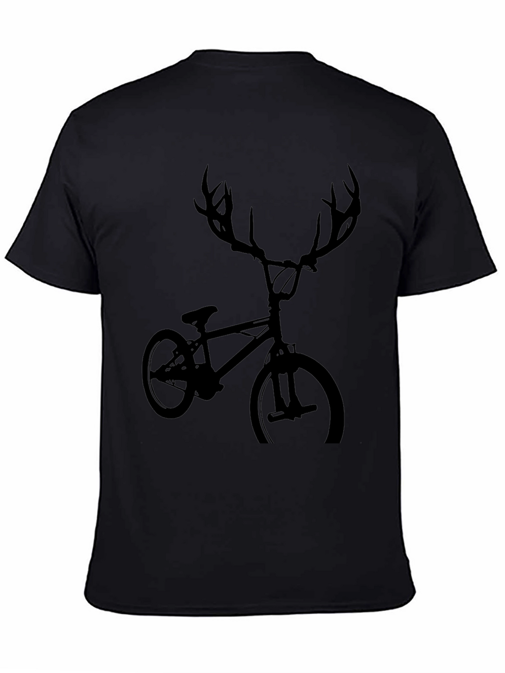 Cool Deer Antler Bicycle Black T-Shirt