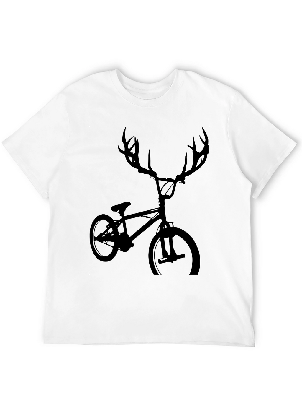 Cool Deer Antler Bicycle Black T-Shirt