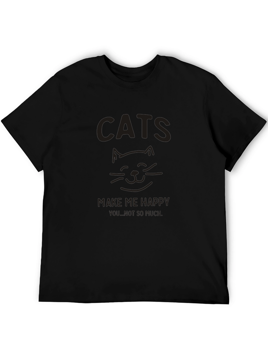 Cats Make Me Happy Black Graphic Tee