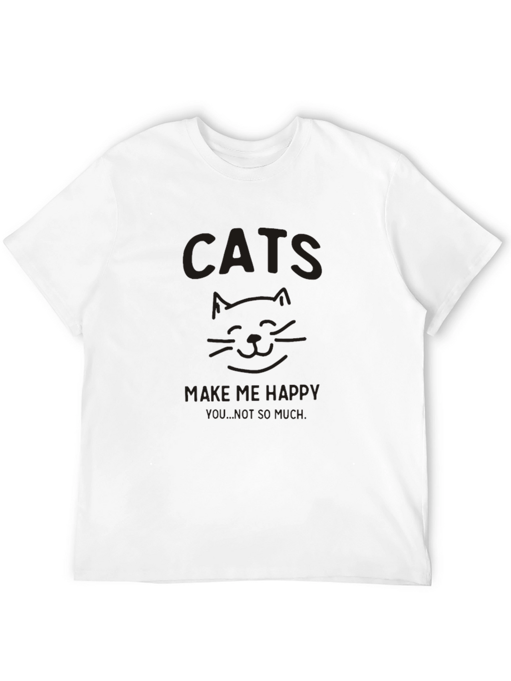 Cats Make Me Happy Black Graphic Tee