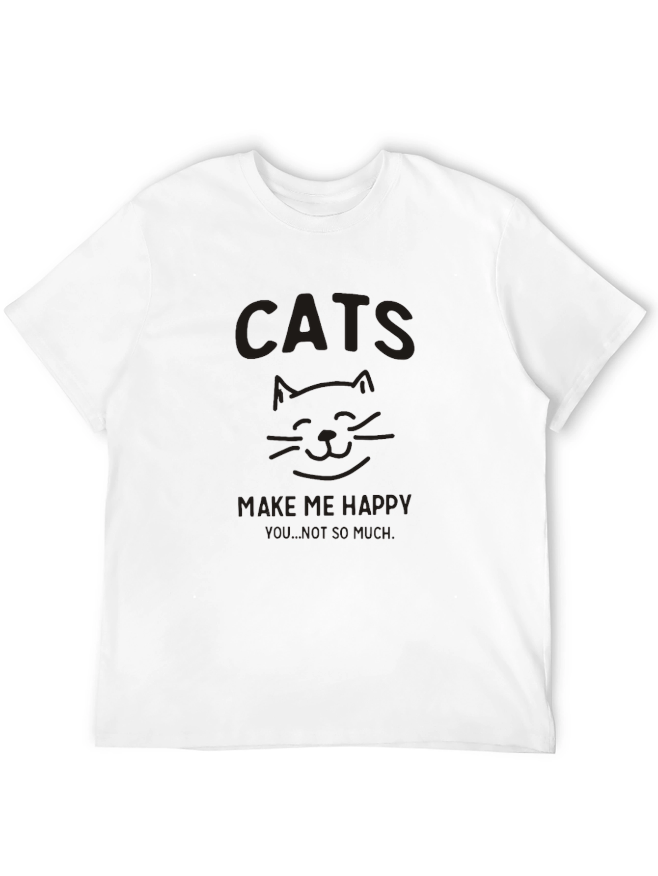 Cats Make Me Happy Black Graphic Tee