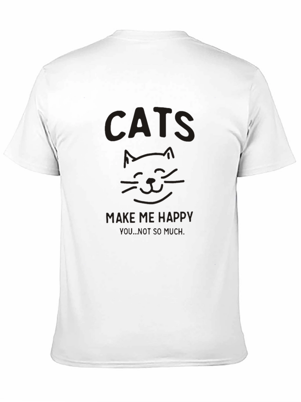 Cats Make Me Happy Black Graphic Tee