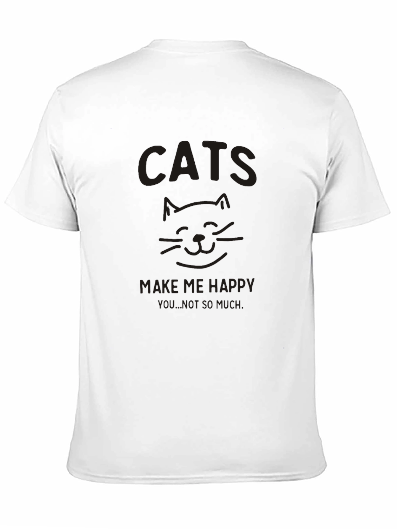 Cats Make Me Happy Black Graphic Tee
