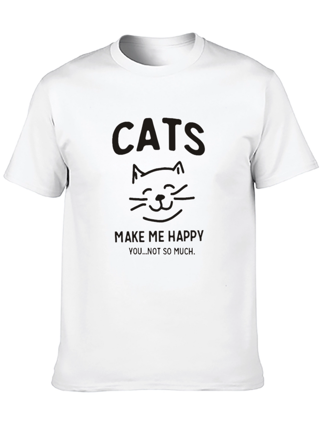 Cats Make Me Happy Black Graphic Tee