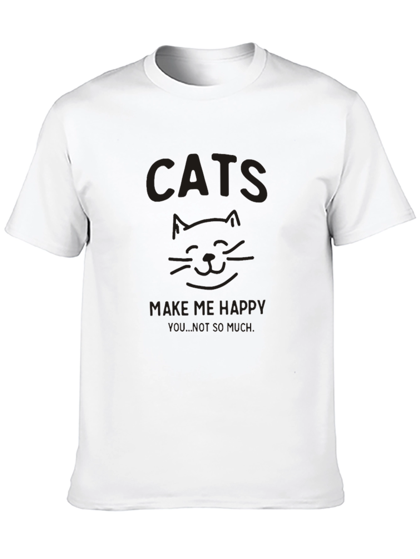 Cats Make Me Happy Black Graphic Tee