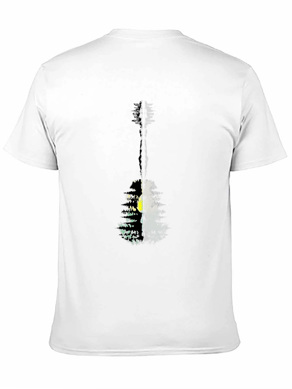 Guitar Forest Graphic Tee - Black Cotton Shirt