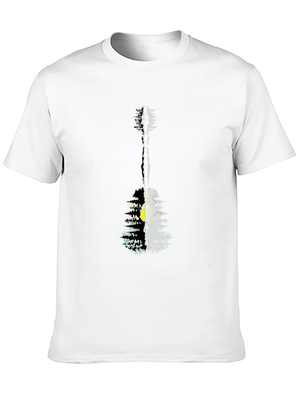 Guitar Forest Graphic Tee - Black Cotton Shirt