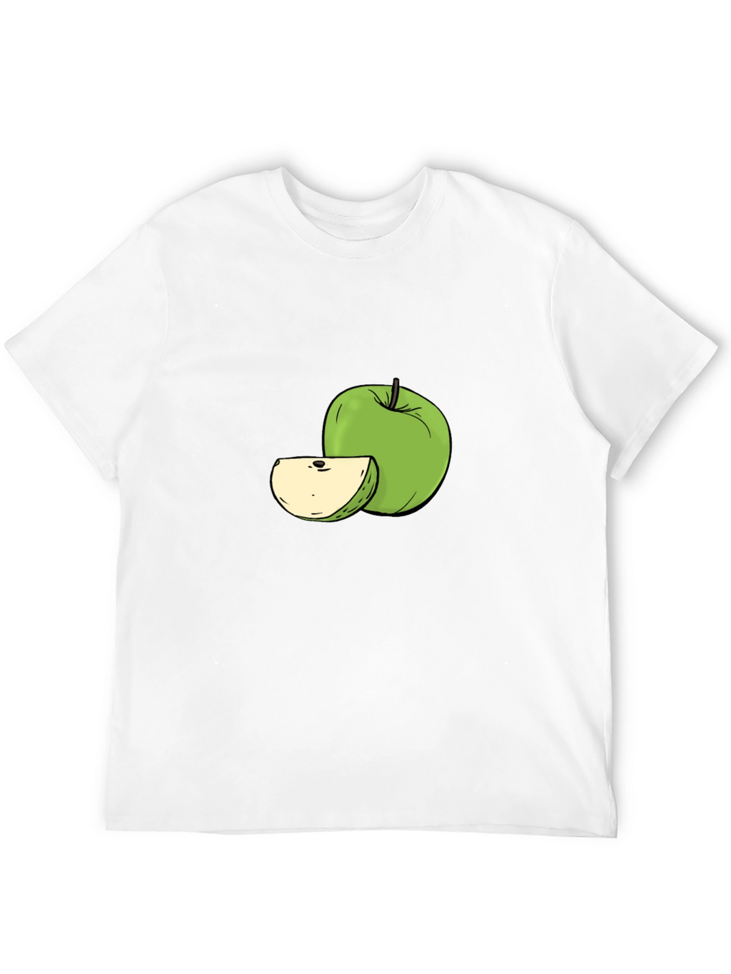 Green Apple Graphic Tee - Stylish Fruit Design