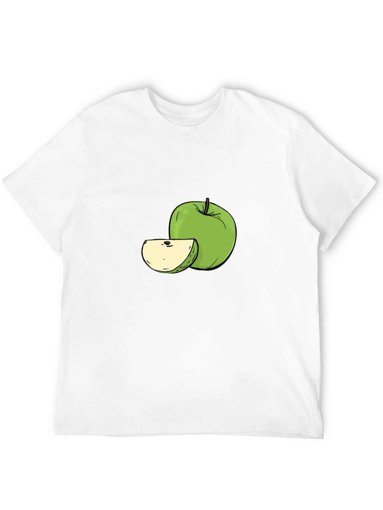 Green Apple Graphic Tee - Stylish Fruit Design