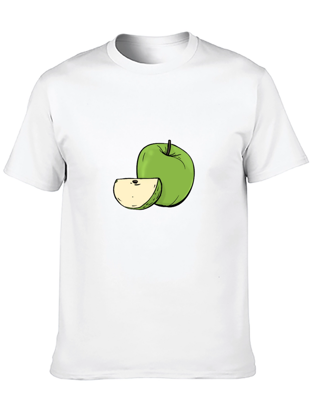 Green Apple Graphic Tee - Stylish Fruit Design
