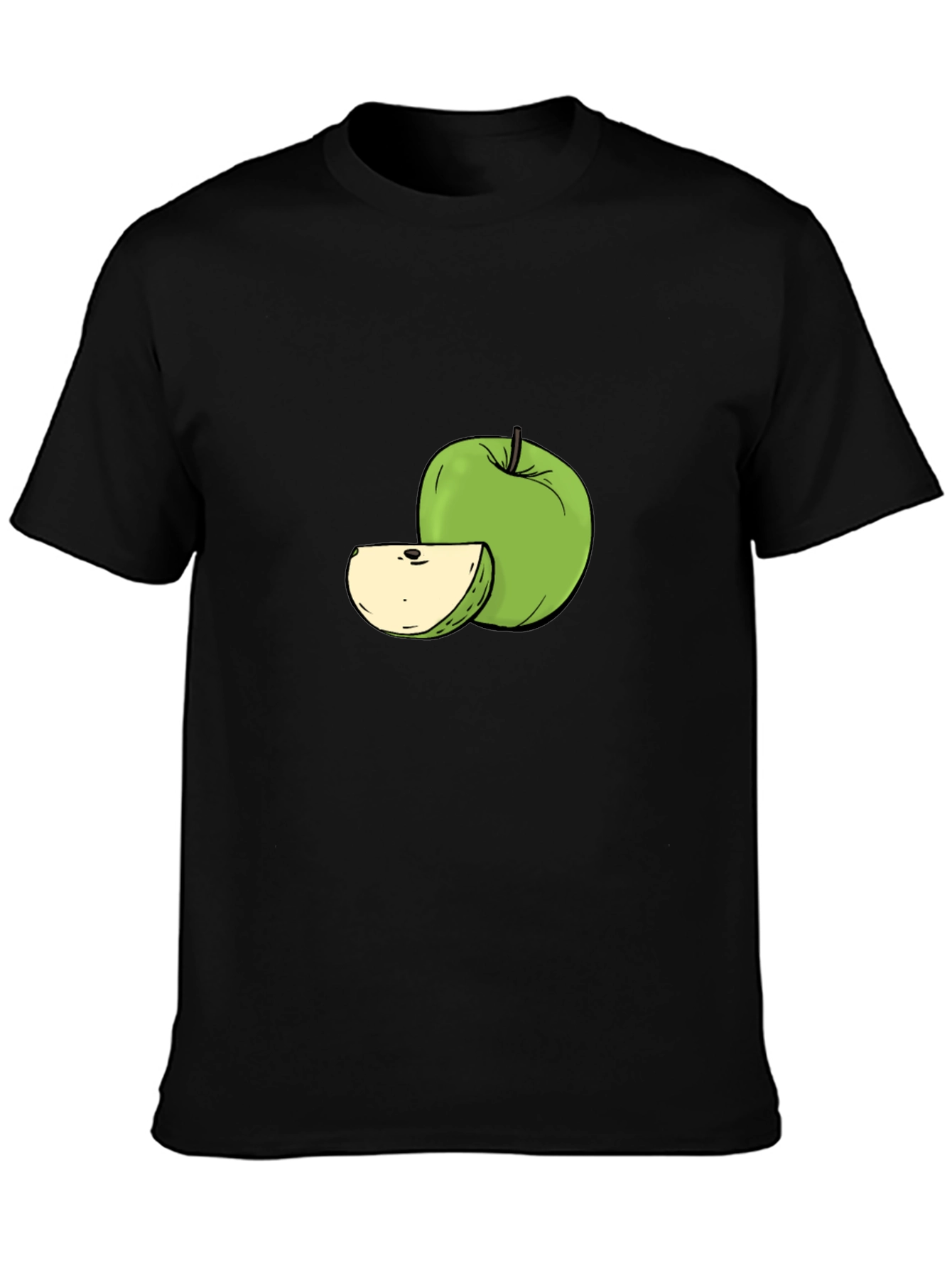 Green Apple Graphic Tee - Stylish Fruit Design
