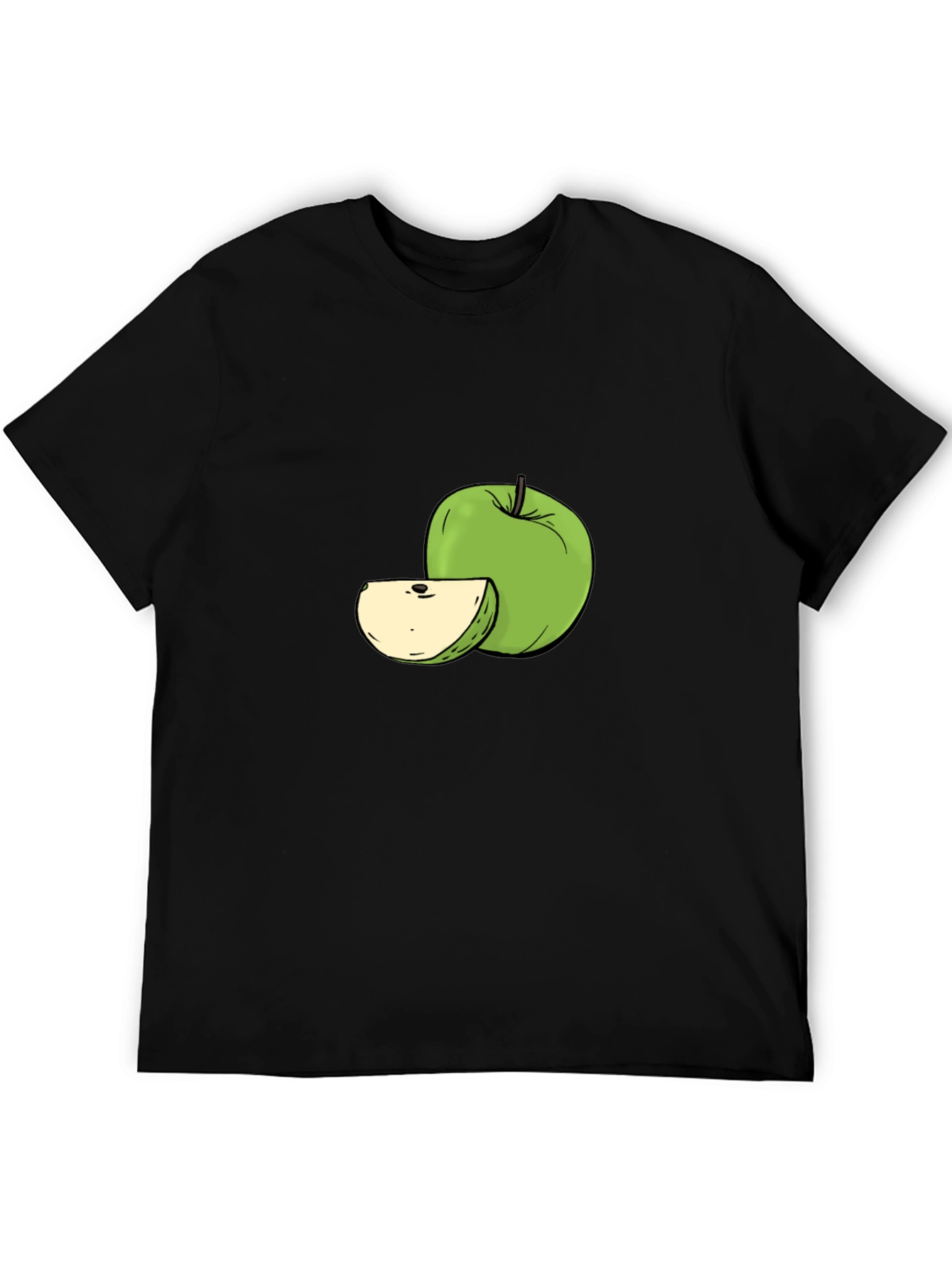 Green Apple Graphic Tee - Stylish Fruit Design
