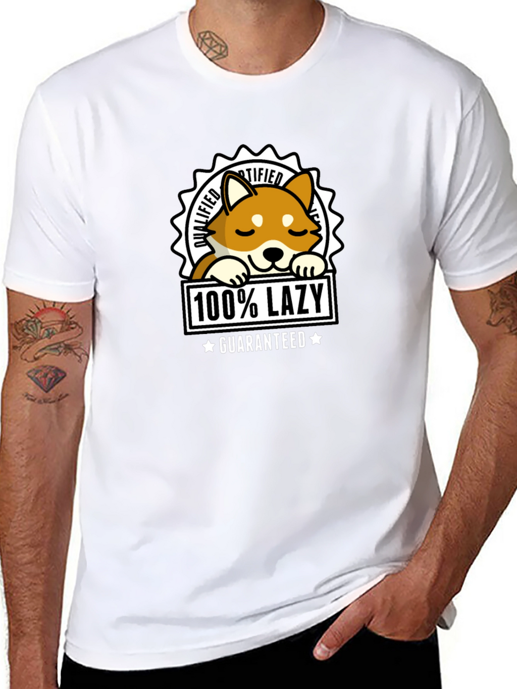 100% Lazy Shiba Inu T-Shirt - Guaranteed Comfort
