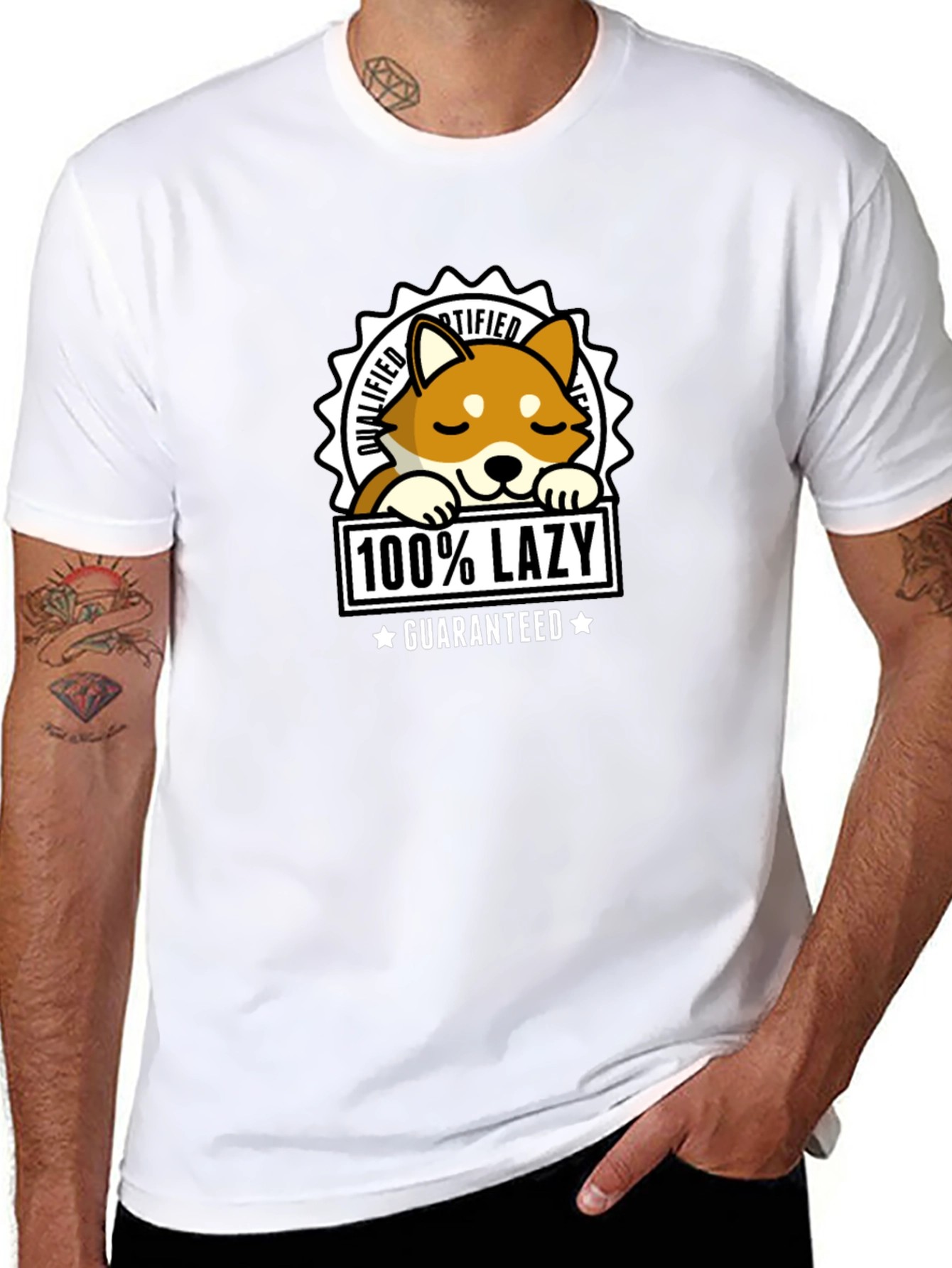 100% Lazy Shiba Inu T-Shirt - Guaranteed Comfort