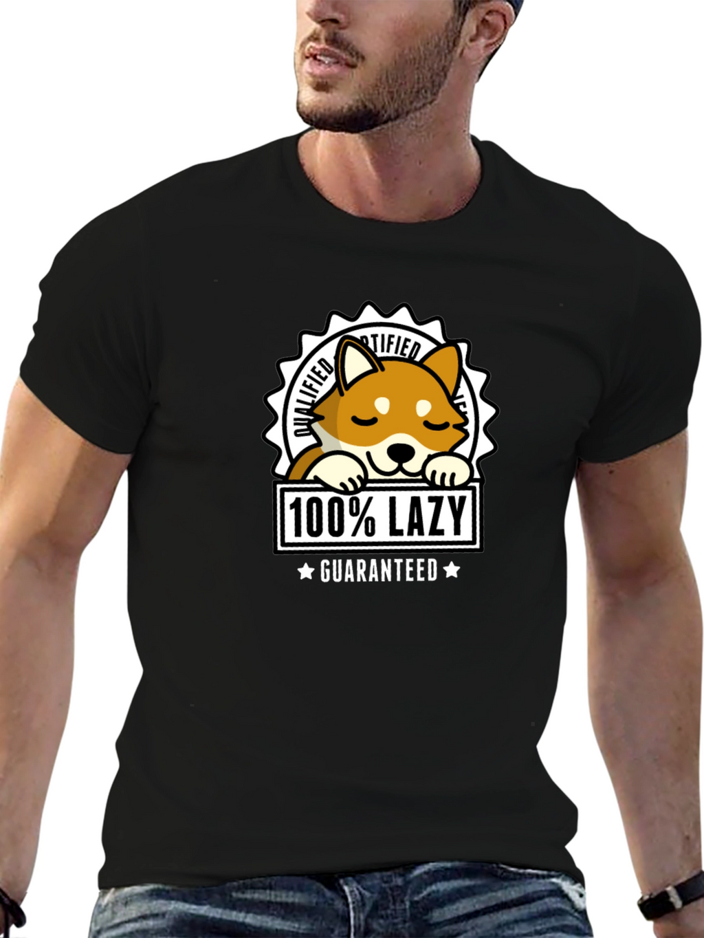100% Lazy Shiba Inu T-Shirt - Guaranteed Comfort