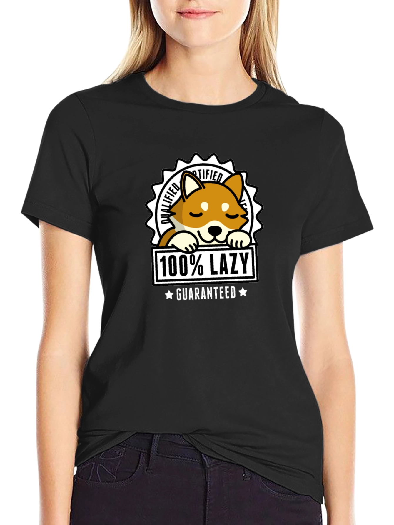 100% Lazy Shiba Inu T-Shirt - Guaranteed Comfort