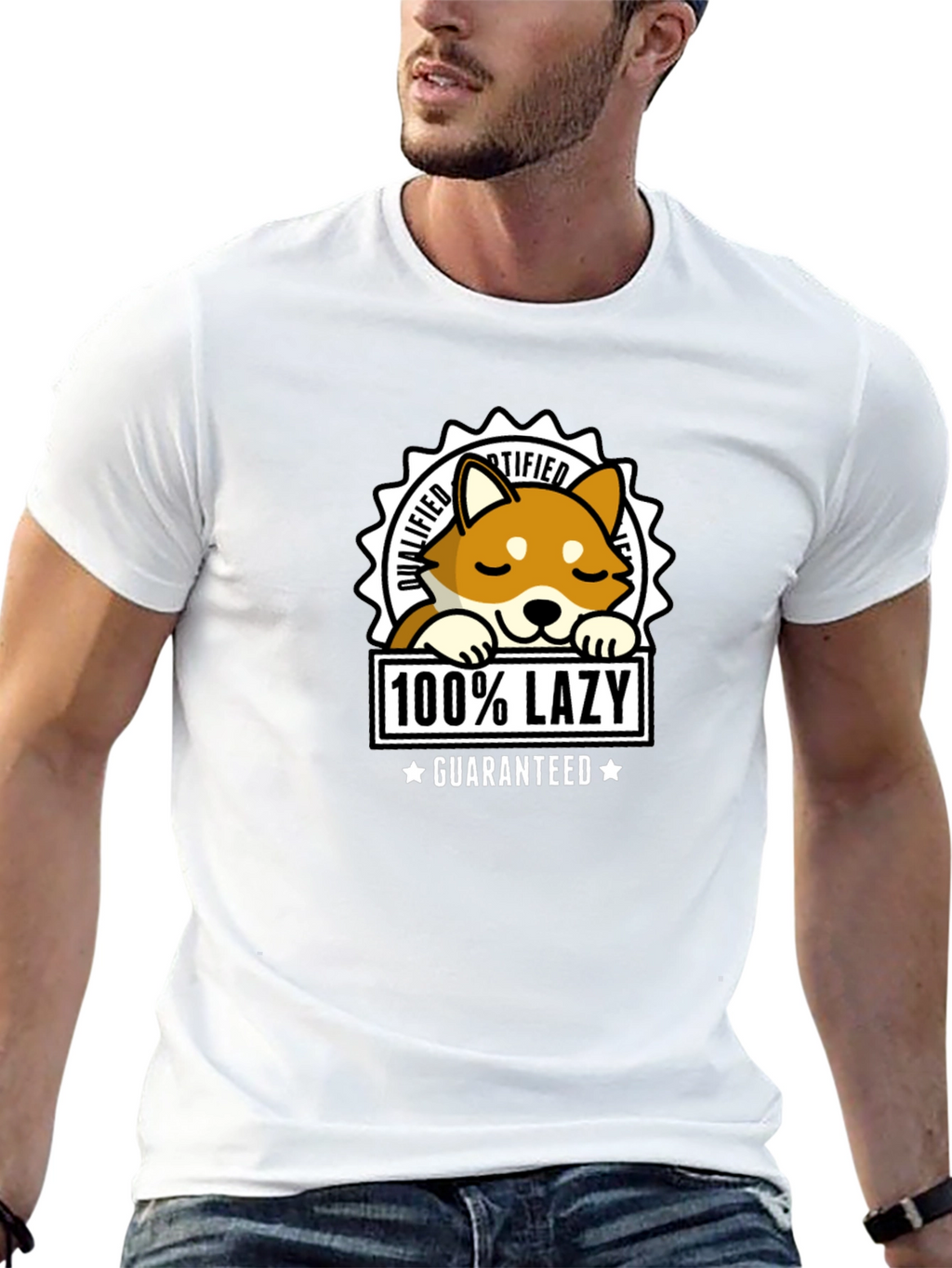 100% Lazy Shiba Inu T-Shirt - Guaranteed Comfort