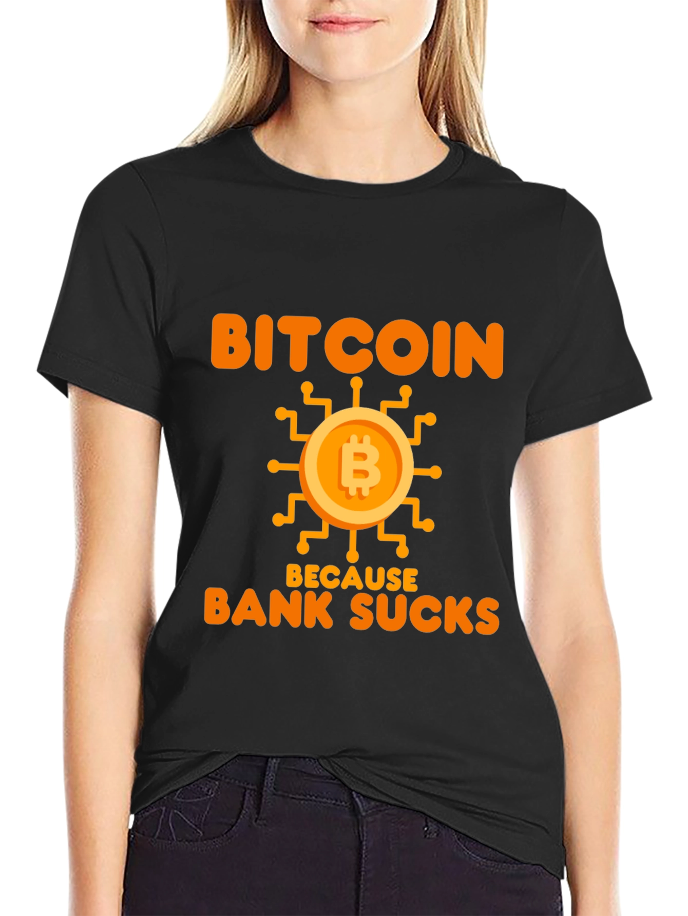 Bitcoin Because Bank Sucks Funny T-Shirt