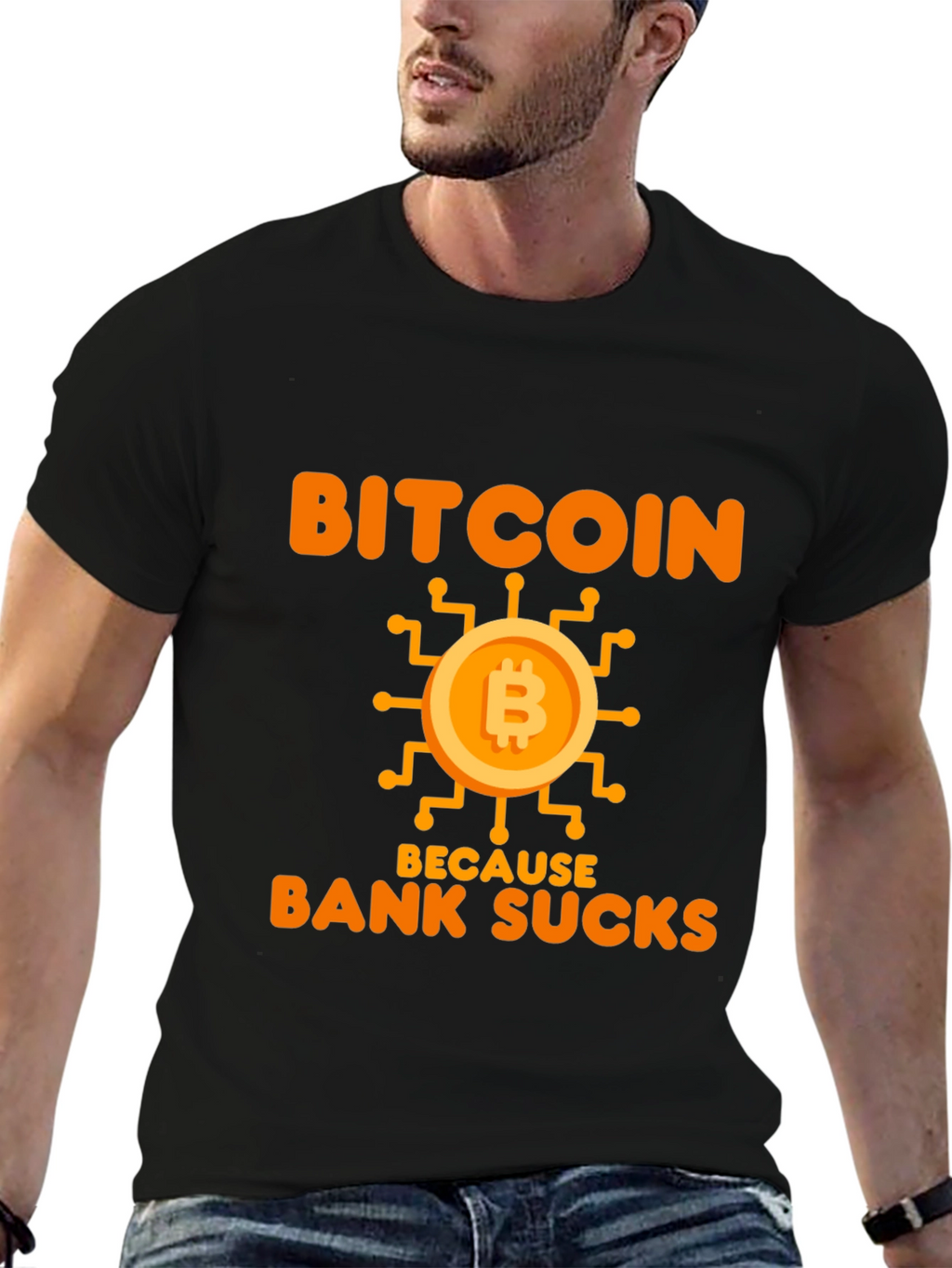 Bitcoin Because Bank Sucks Funny T-Shirt