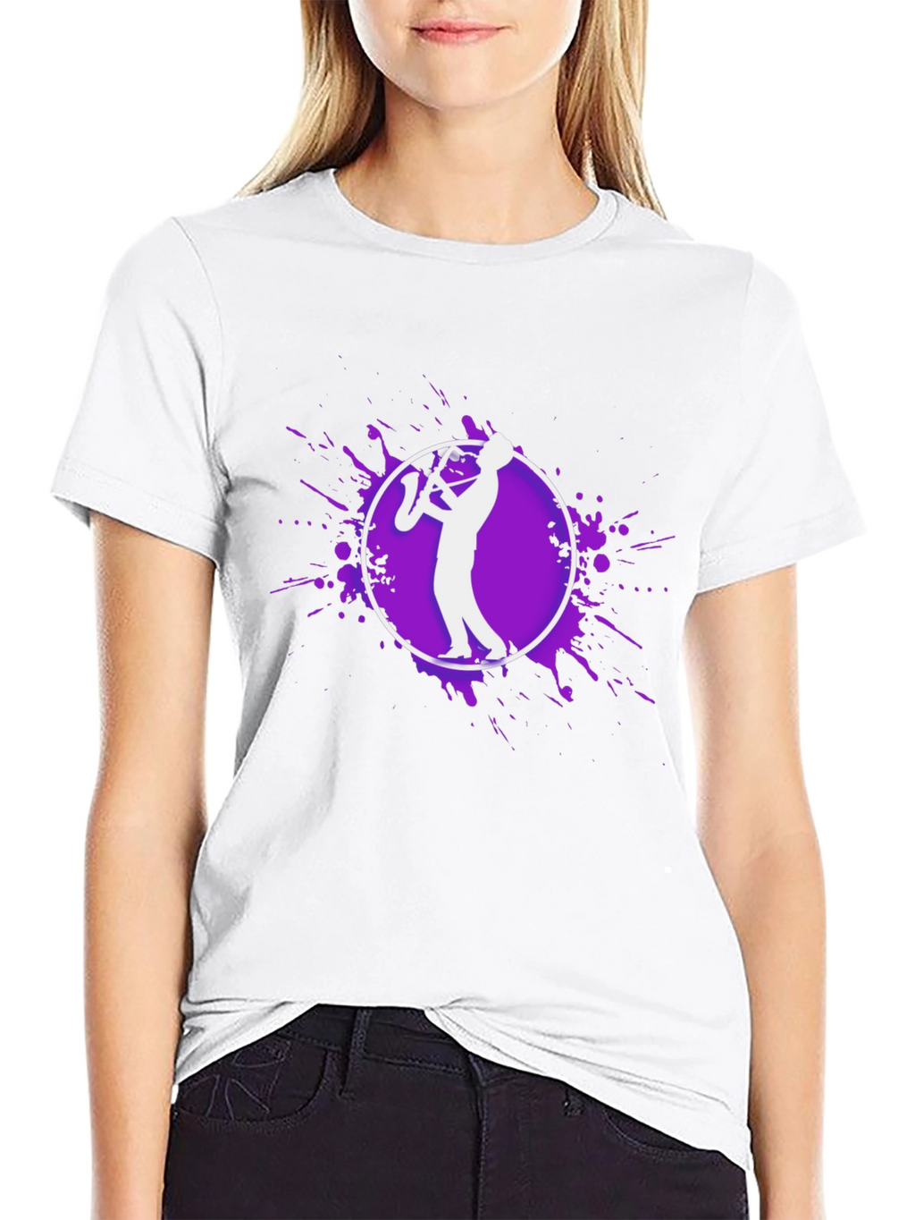 Saxophone Player Graphic Tee - Black