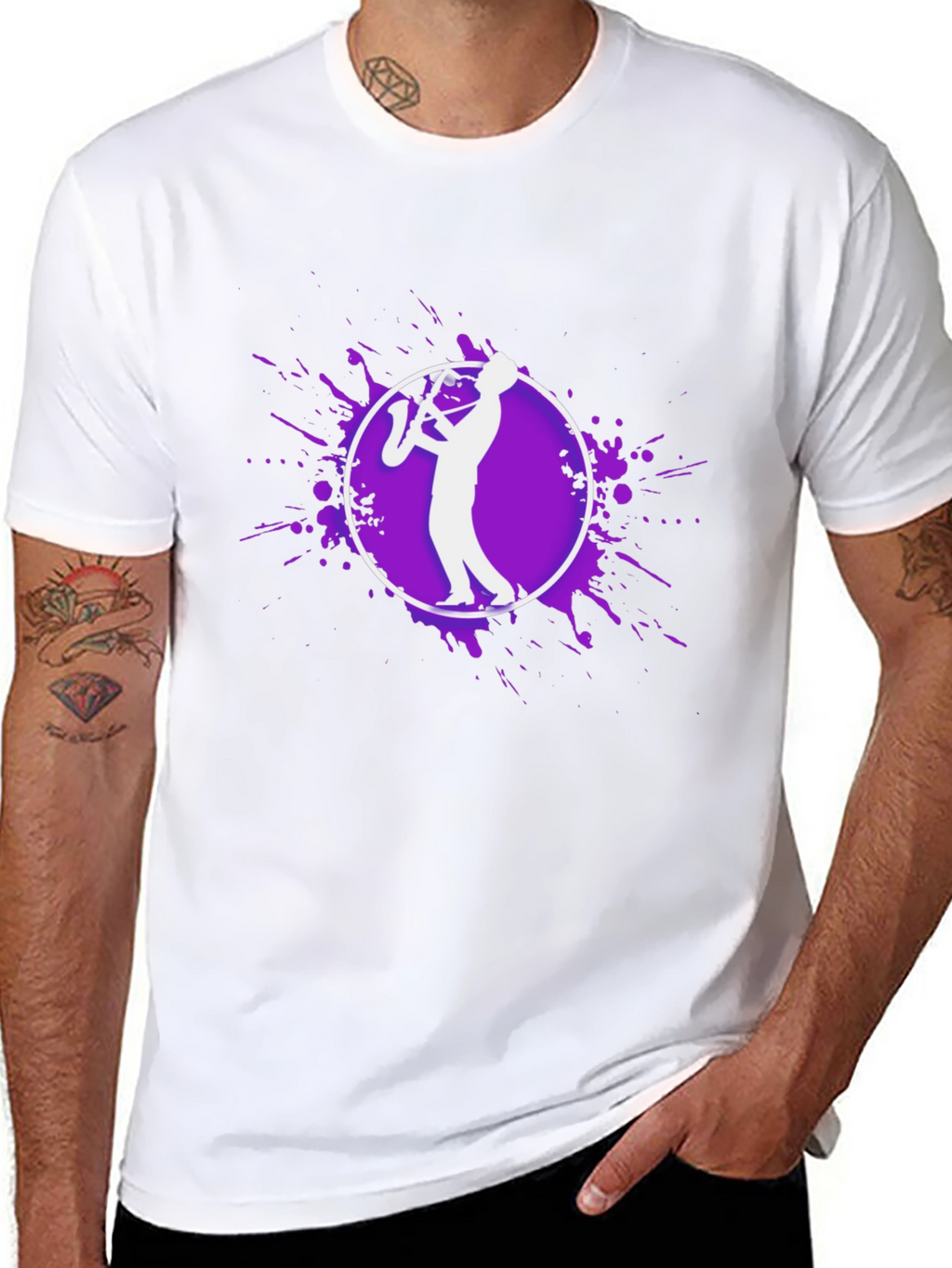 Saxophone Player Graphic Tee - Black