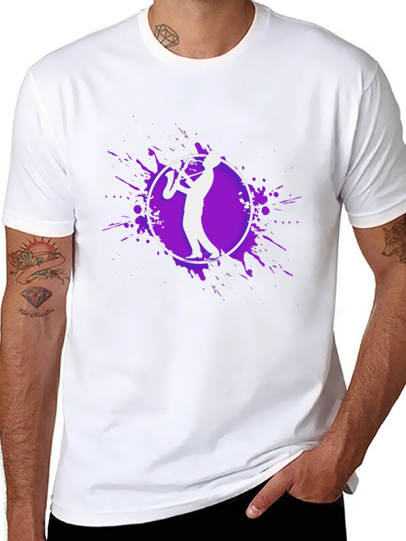 Saxophone Player Graphic Tee - Black