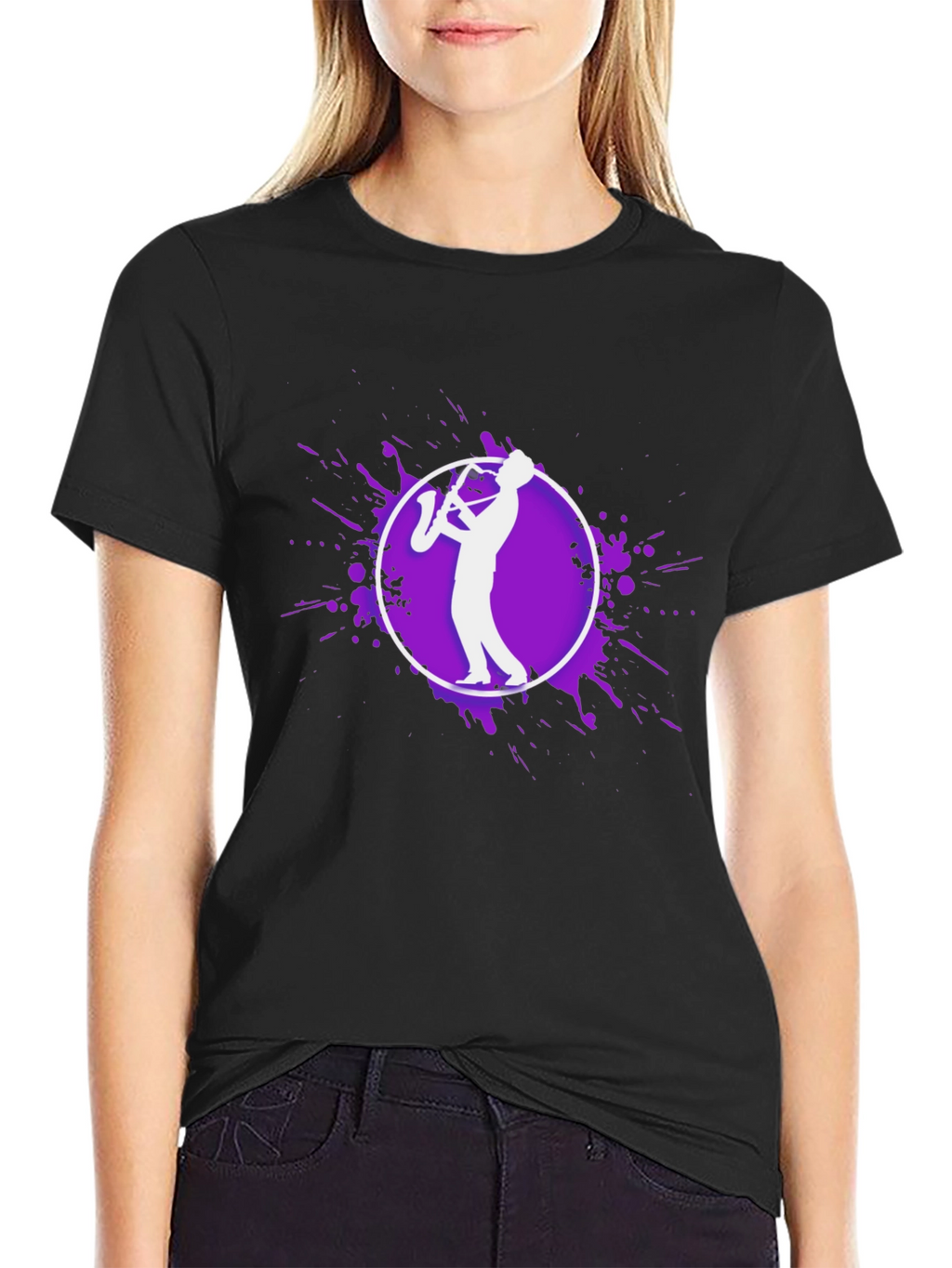 Saxophone Player Graphic Tee - Black
