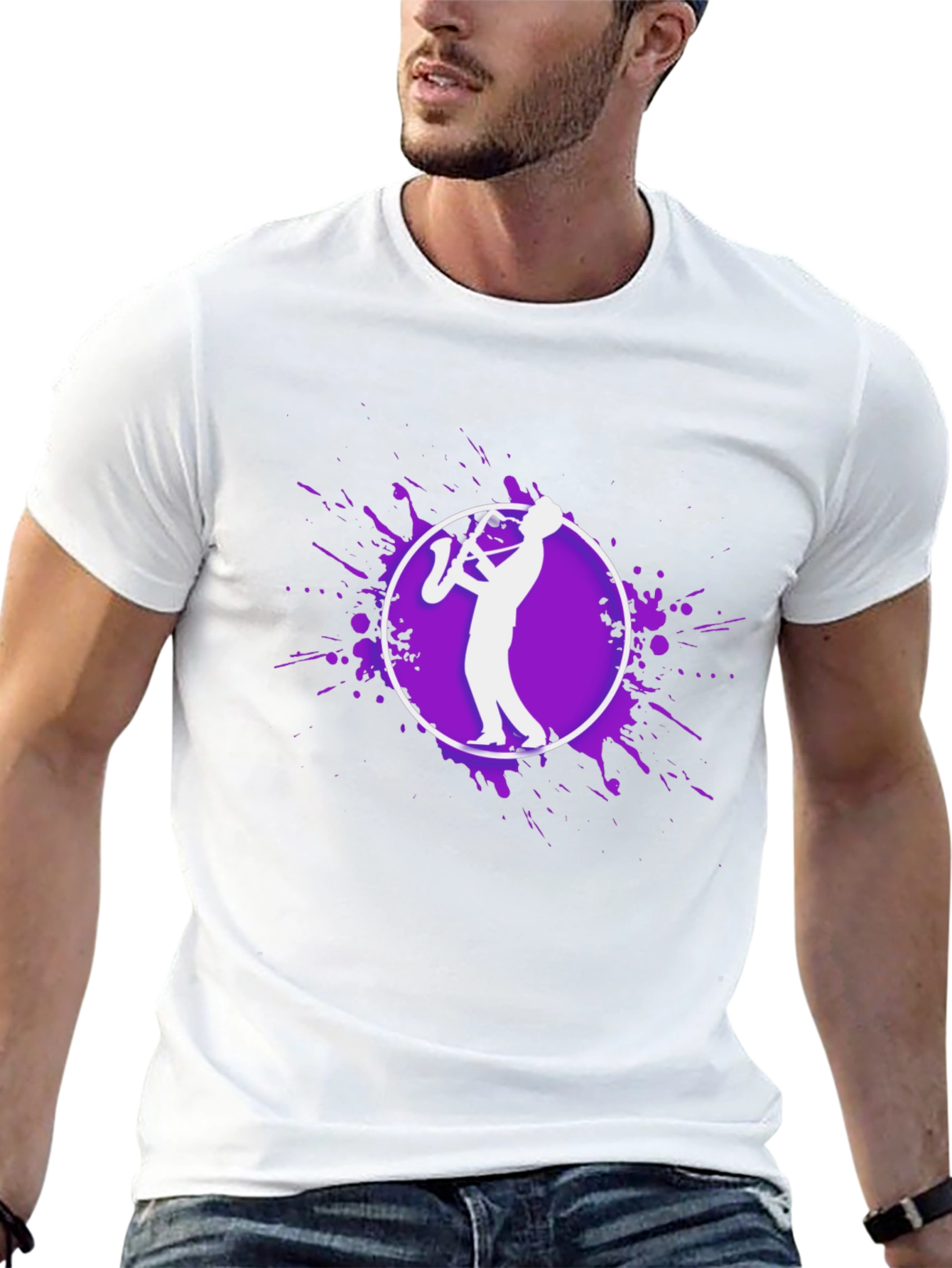 Saxophone Player Graphic Tee - Black