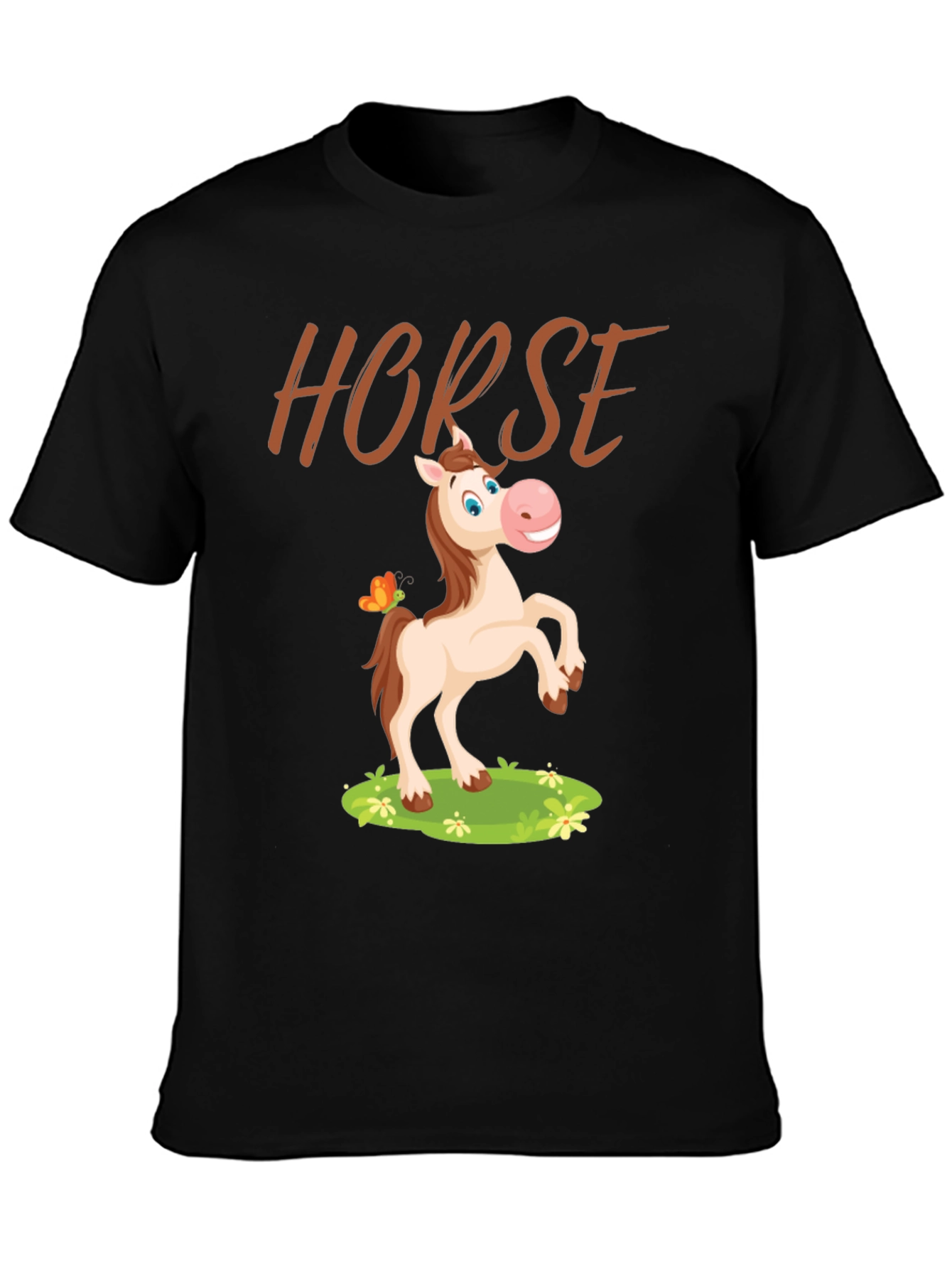 Horse Cartoon Graphic T-Shirt