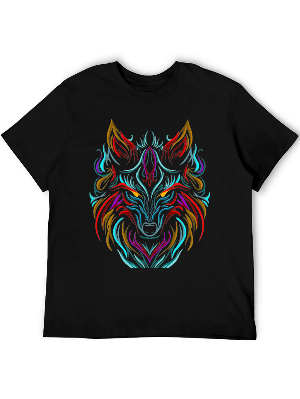 Bold Wolf Graphic Tee - Black