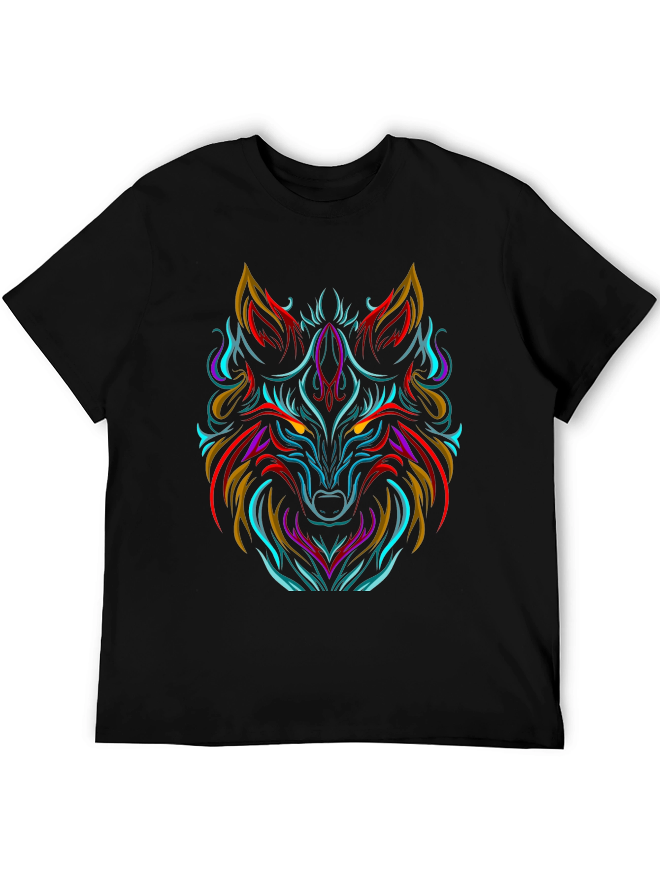 Bold Wolf Graphic Tee - Black