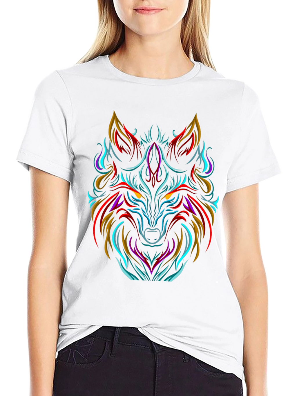 Bold Wolf Graphic Tee - Black