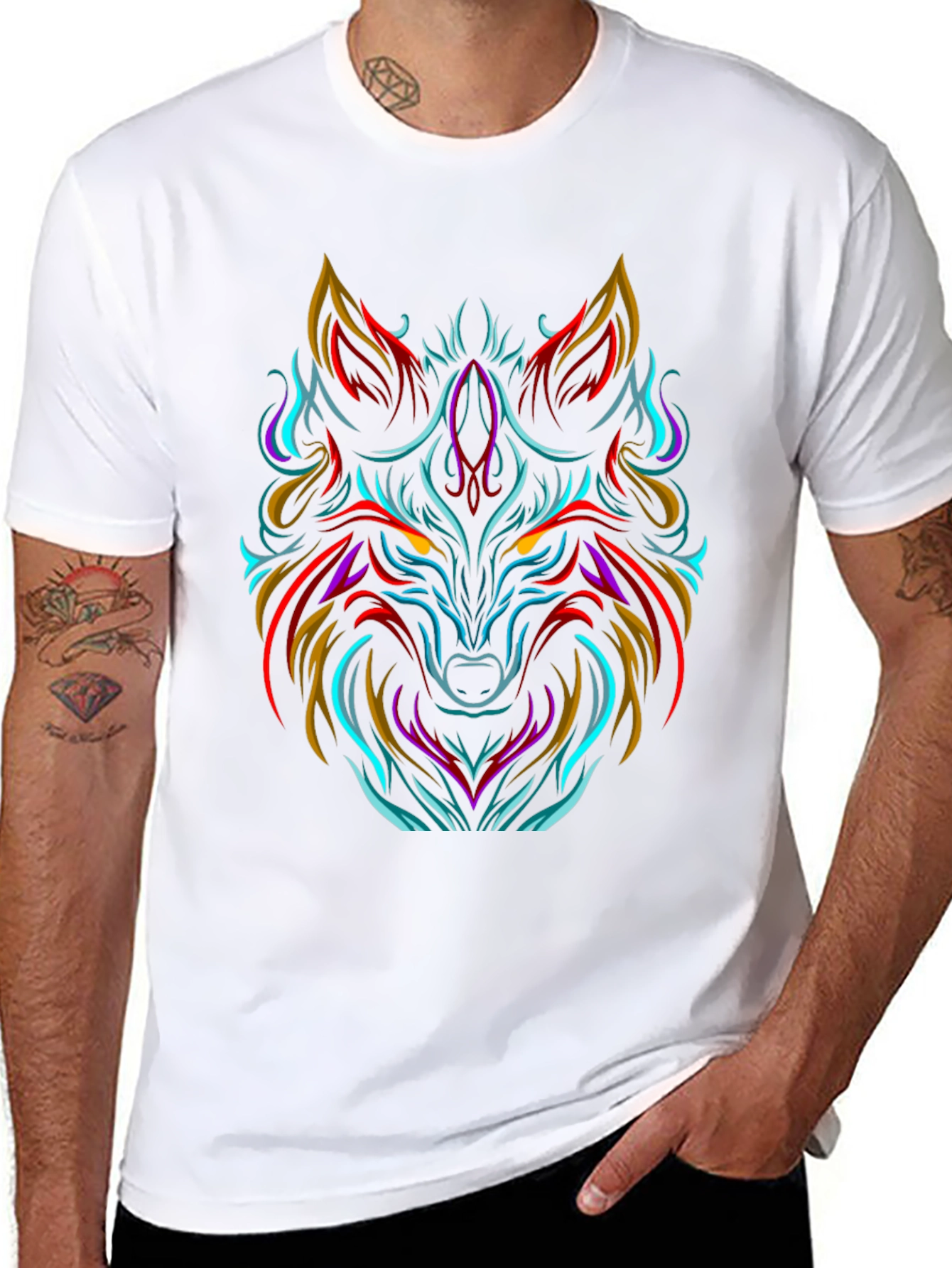 Bold Wolf Graphic Tee - Black